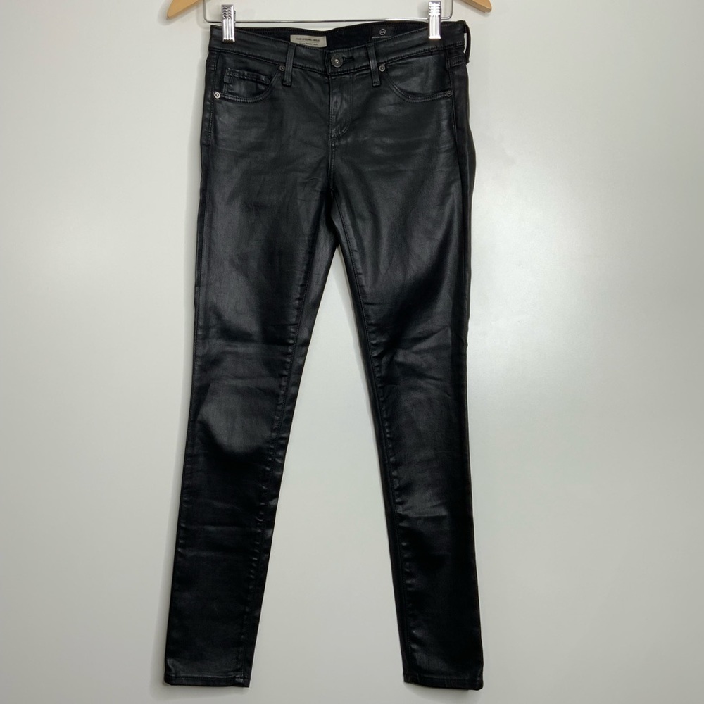 ADRIANO Goldschmied-Black Waxed Skinny Jeans Sz25R